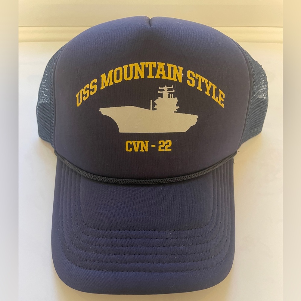 USS Mountain Style Navy Trucker Hat
